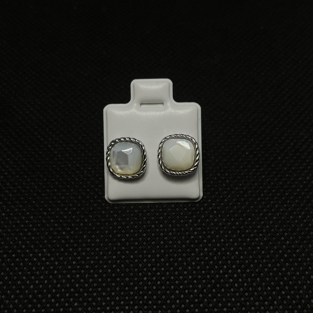 Pendientes De Plata 925‎ Con Diseño Cuadrado,Sterling Silver Earrings